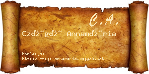 Czégé Annamária névjegykártya