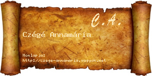 Czégé Annamária névjegykártya