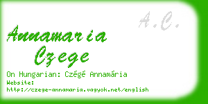 annamaria czege business card