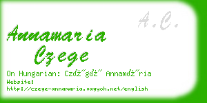 annamaria czege business card